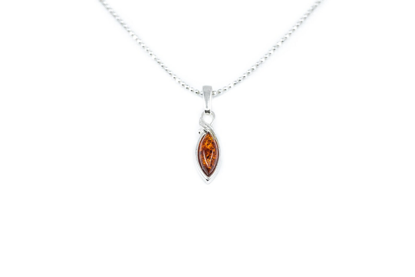 Shop the Minimal Leaf Amber Pendant - Elegant and Subtle Jewelry - BEYRUN