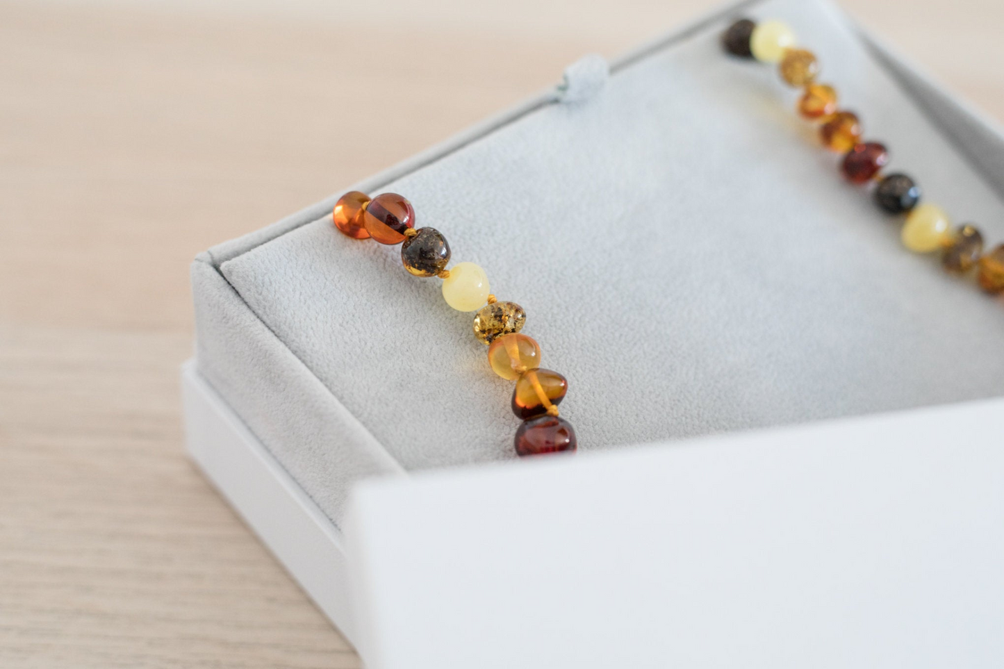 Polished Nugget Amber Bead Necklace