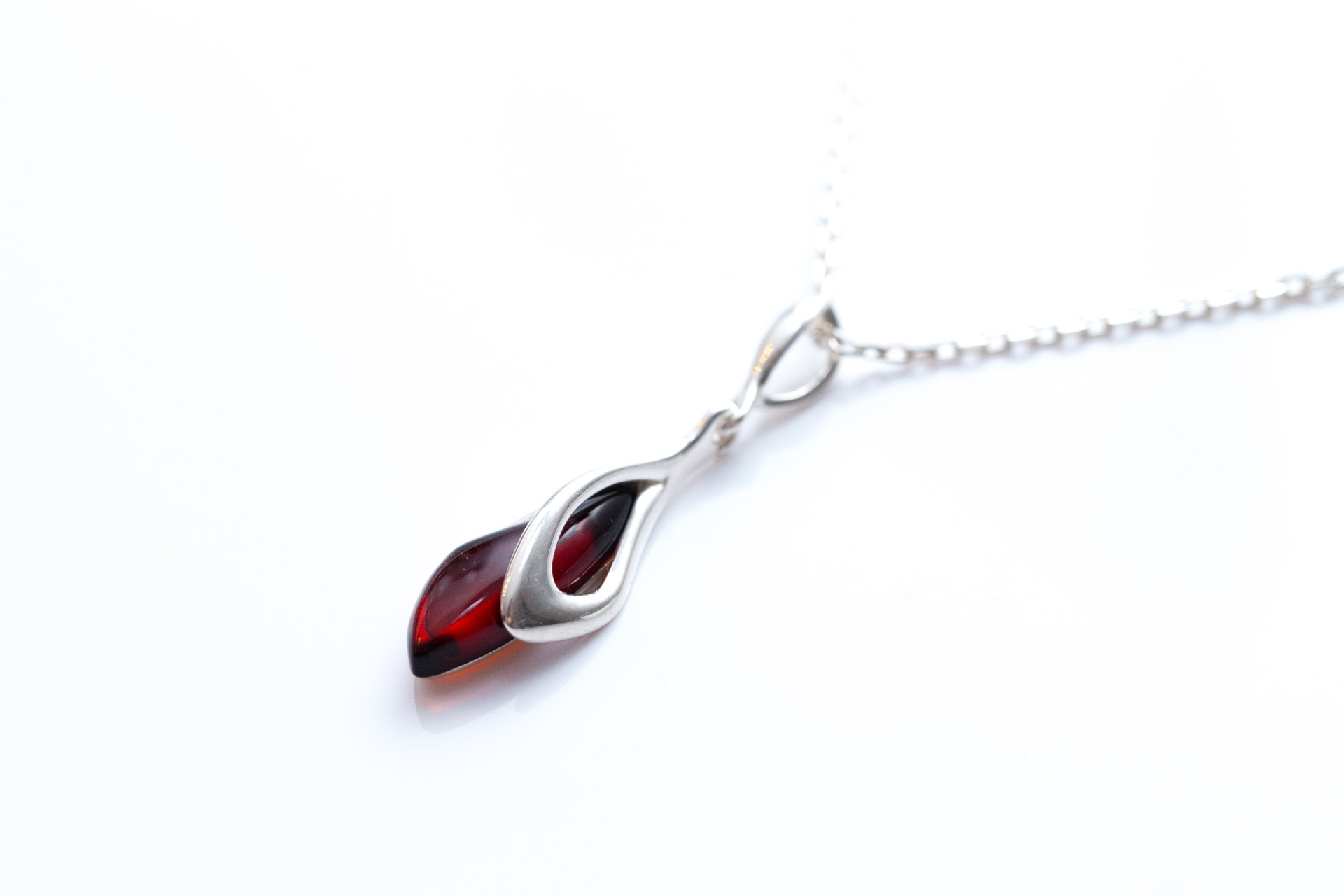 Subtle Cherry Amber Droplet Pendant - Elegant Everyday Wear - BEYRUN