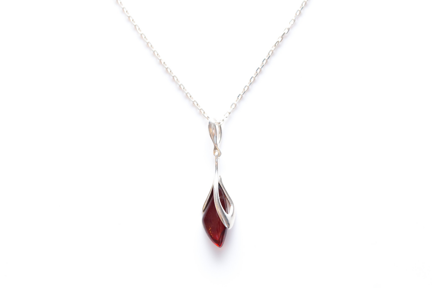 Subtle Cherry Amber Droplet Pendant - Elegant Everyday Wear - BEYRUN