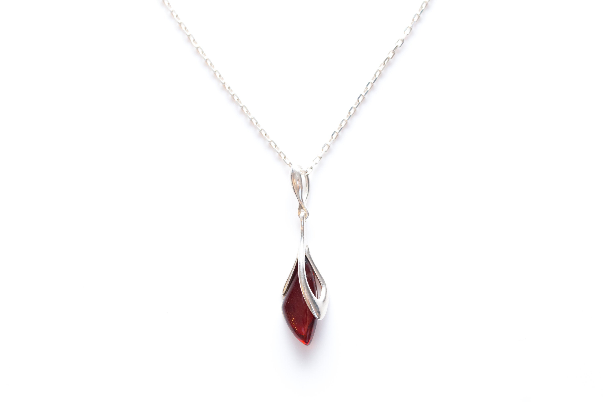 Subtle Cherry Amber Droplet Pendant - Elegant Everyday Wear - BEYRUN