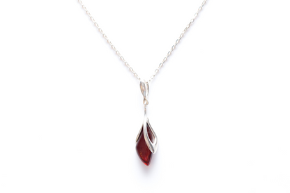 Subtle Cherry Amber Droplet Pendant - Elegant Everyday Wear - BEYRUN