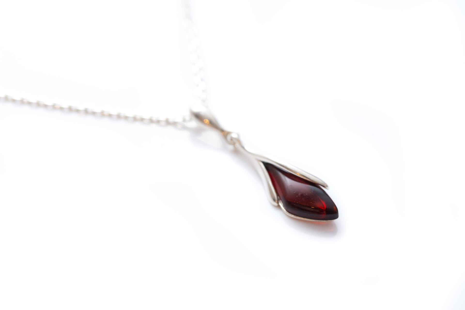 Subtle Cherry Amber Droplet Pendant - Elegant Everyday Wear - BEYRUN