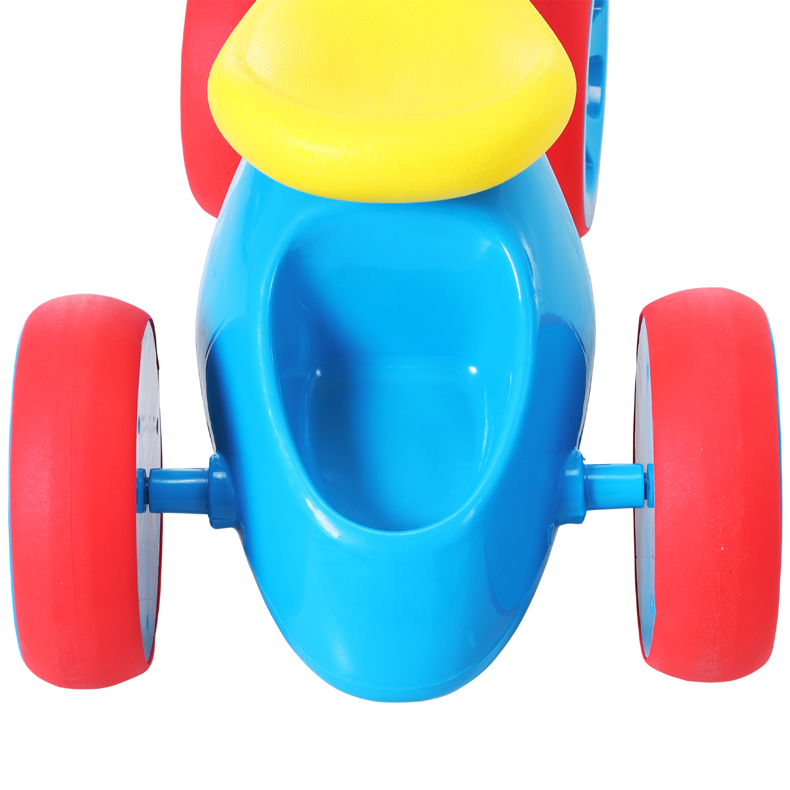 HOMCOM Baby Balance Bike Toddler for Aged 1.5-3 Years | Training Walker with Smooth Rubber Wheels | Ride-on Toy with Storage Bin | Gift for Boys Girls Blue Red - BEYRUN