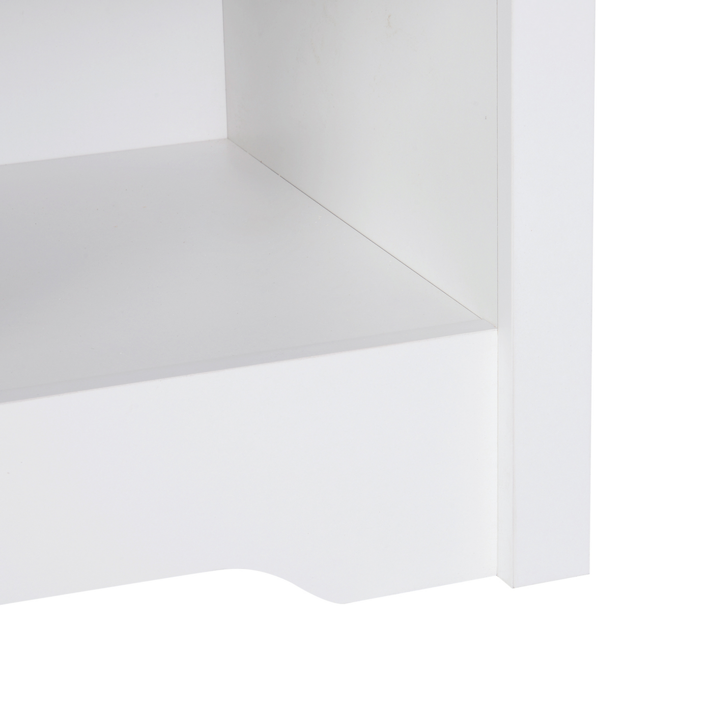 HOMCOM Modern Bedside Table - Stylish Nightstand with Drawer & Shelf for Living Room & Bedroom, White Finish - BEYRUN