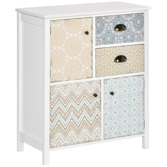 HOMCOM Shabby Chic Multi-Purpose Sideboard with Drawers - Perfect Storage Chest for Entryway, Living Room, Bedroom & Office - BEYRUN