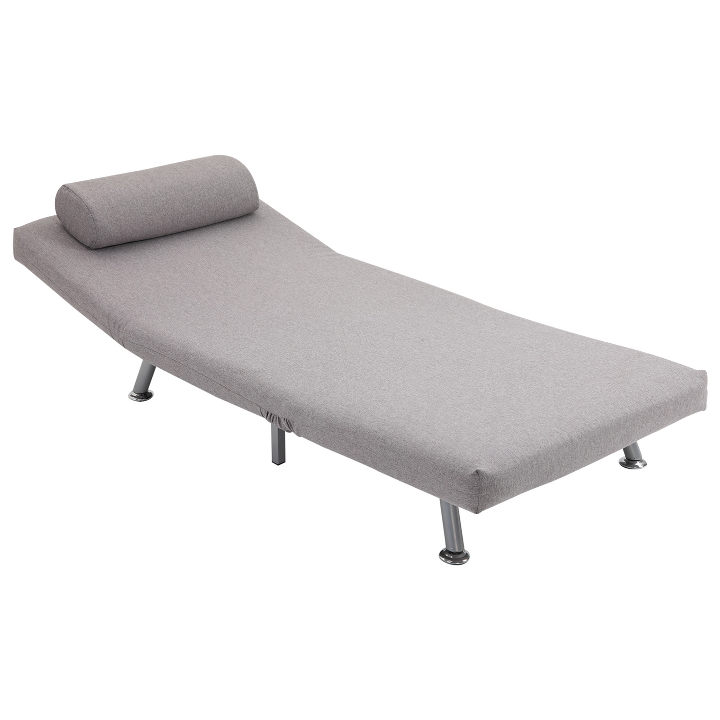 HOMCOM Grey Single Sofa Bed Sleeper - Foldable & Portable Furniture for Living Room - BEYRUN