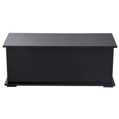 HOMCOM Black Wooden Storage Box - Multifunctional Clothes Toy Chest & Bench Seat with Lid - BEYRUN