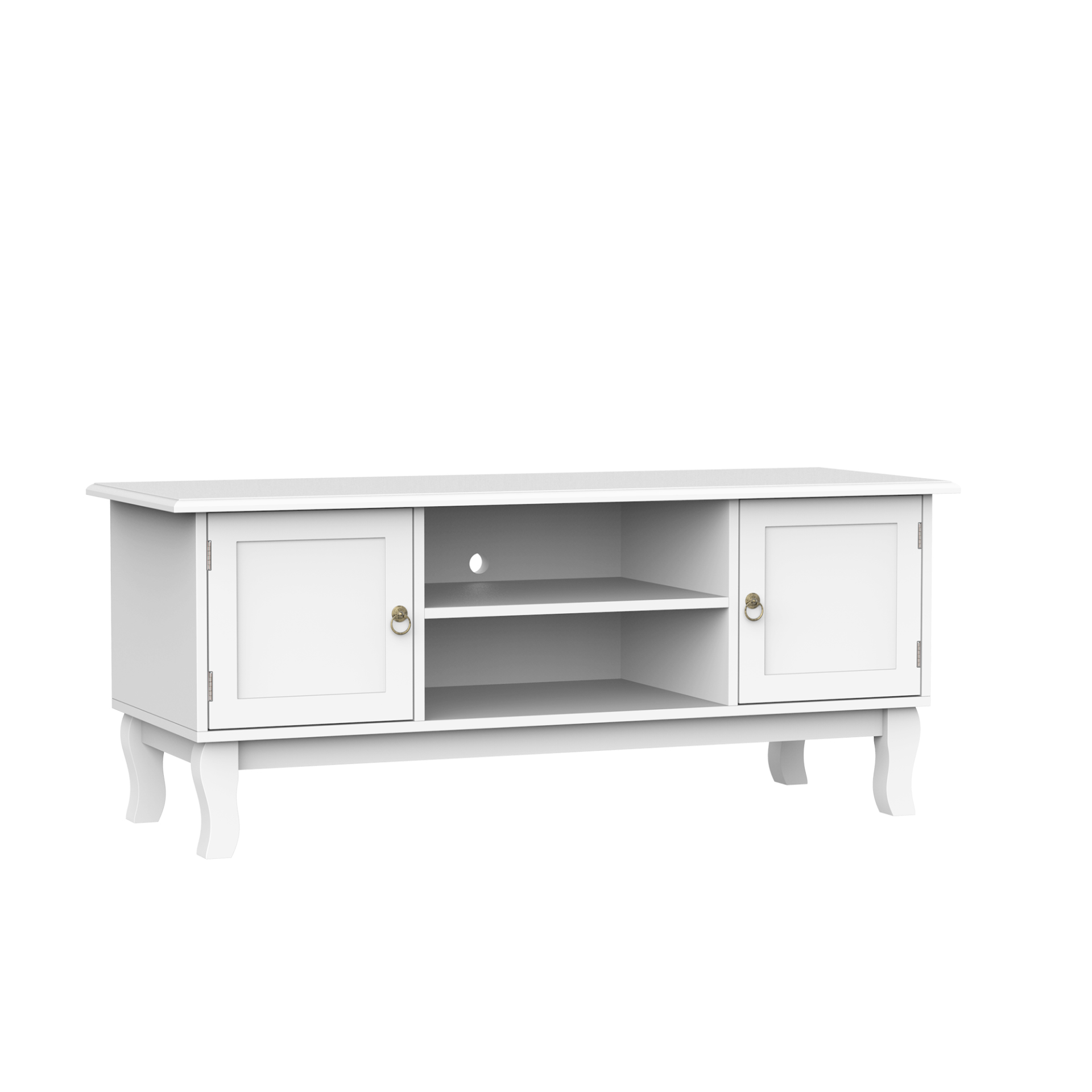 HOMCOM 120CM TV Stand Cabinet for TVs Up to 50" - Ivory White Media Console Table with Storage - BEYRUN