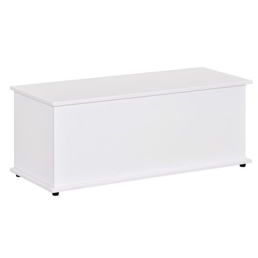 HOMCOM White Wooden Storage Box – Multi-functional Clothes, Toy Chest, Bench Seat, Ottoman, Blanket Trunk with Lid - BEYRUN