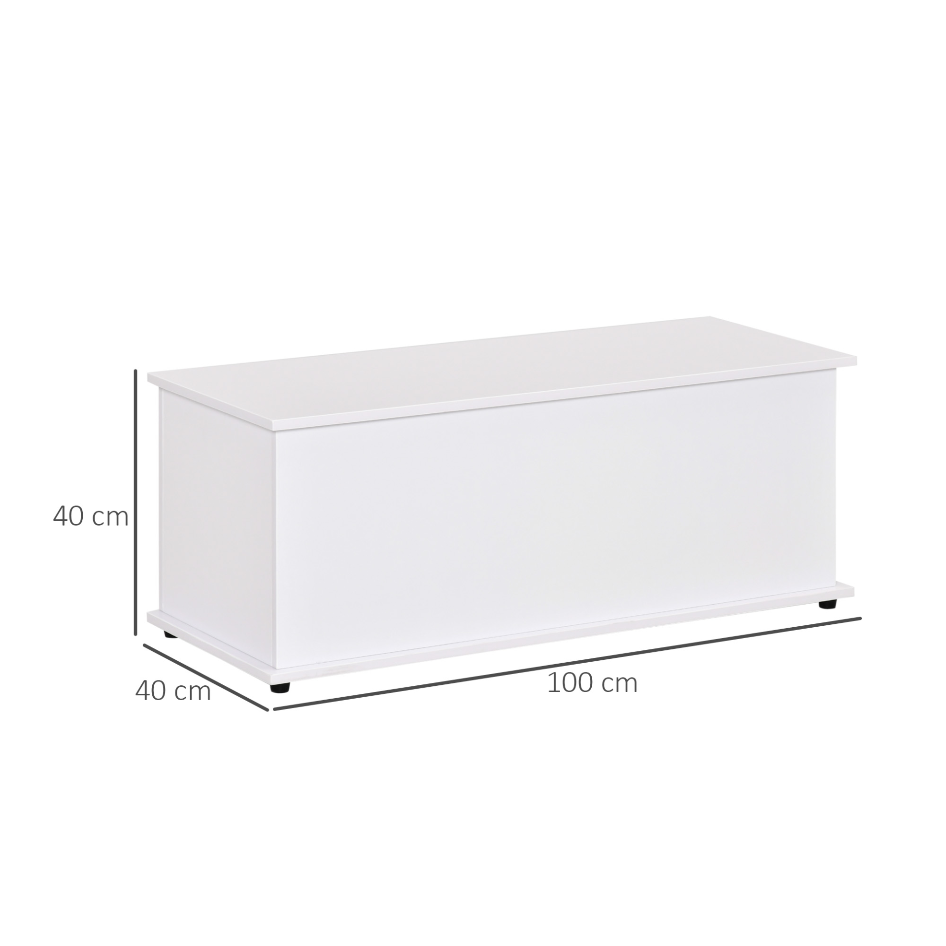 HOMCOM White Wooden Storage Box – Multi-functional Clothes, Toy Chest, Bench Seat, Ottoman, Blanket Trunk with Lid - BEYRUN