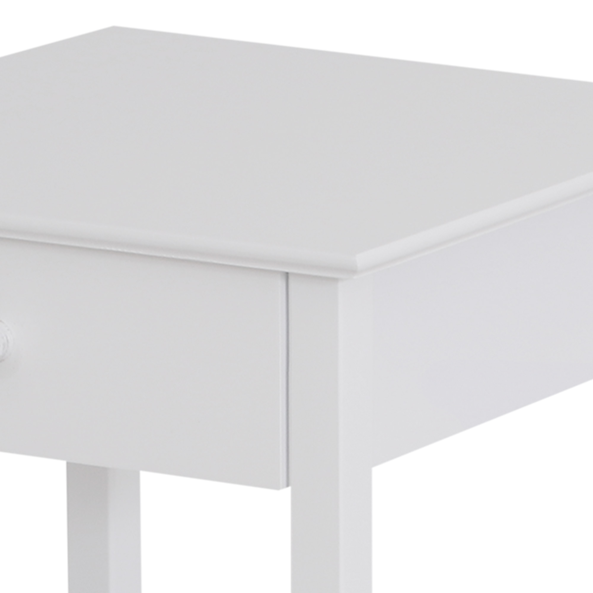 HOMCOM White Wooden Bedside Table with Drawer & Shelf Storage - Multipurpose Night Stand for Bedroom - BEYRUN