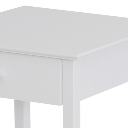 HOMCOM White Wooden Bedside Table with Drawer & Shelf Storage - Multipurpose Night Stand for Bedroom - BEYRUN