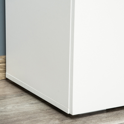 HOMCOM White Storage Cabinet - Freestanding Wooden Sideboard with Shelves, Kitchen Cupboard, and Bookcase - BEYRUN