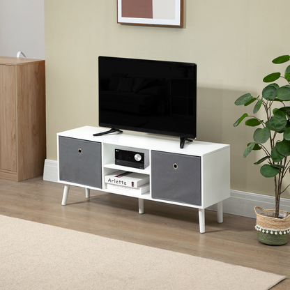 HOMCOM TV Cabinet Stand Unit for TVs up to 50'' - Foldable Drawers & Shelves, Stylish Entertainment Center - BEYRUN