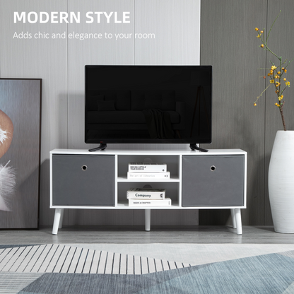 HOMCOM TV Cabinet Stand Unit for TVs up to 50'' - Foldable Drawers & Shelves, Stylish Entertainment Center - BEYRUN