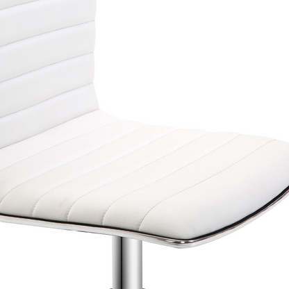 HOMCOM Adjustable Swivel Office Chair - White | Ergonomic PU Leather, Armless Mid-Back, Chrome Base - Perfect for Home Office - BEYRUN