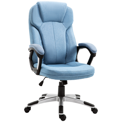 Vinsetto Linen Fabric Home Office Chair - Ergonomic, Height Adjustable, Comfort for Long Hours - BEYRUN