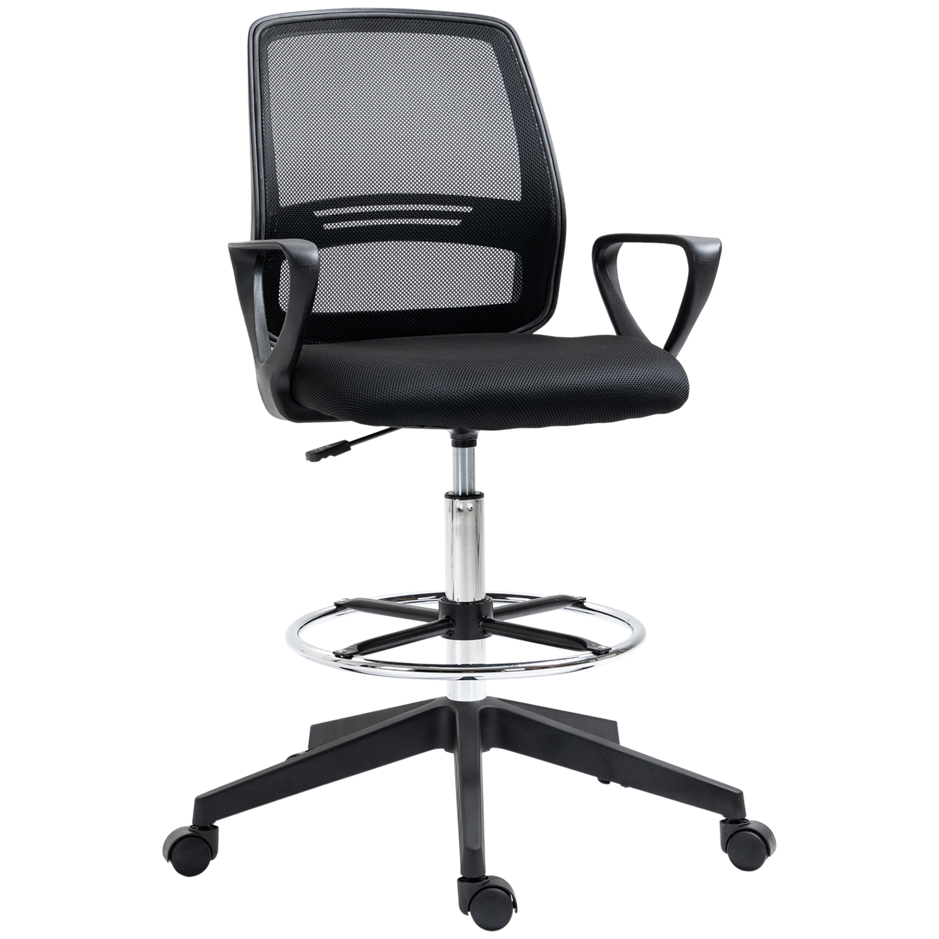 Vinsetto Ergonomic Mesh Back Drafting Chair - Adjustable Height, Footrest, and Lumbar Support - BEYRUN