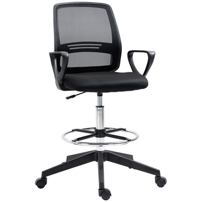 Vinsetto Ergonomic Mesh Back Drafting Chair - Adjustable Height, Footrest, and Lumbar Support - BEYRUN