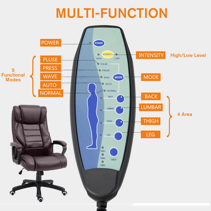 Vinsetto High Back Executive Office Chair - Brown | Ergonomic, Stylish & Comfortable - BEYRUN