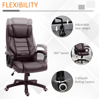 Vinsetto High Back Executive Office Chair - Brown | Ergonomic, Stylish & Comfortable - BEYRUN