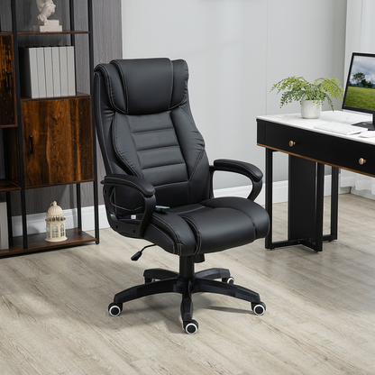 Vinsetto High Back Executive Office Chair - Massage, Swivel & Ergonomic Comfort, Black - BEYRUN