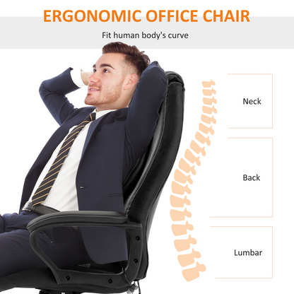 Vinsetto High Back Executive Office Chair - Massage, Swivel & Ergonomic Comfort, Black - BEYRUN