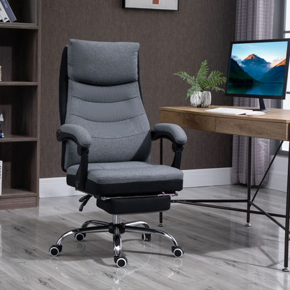 Vinsetto High Back Executive Office Chair - Ergonomic Reclining Computer Chair - Grey - BEYRUN