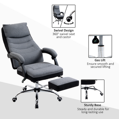 Vinsetto High Back Executive Office Chair - Ergonomic Reclining Computer Chair - Grey - BEYRUN