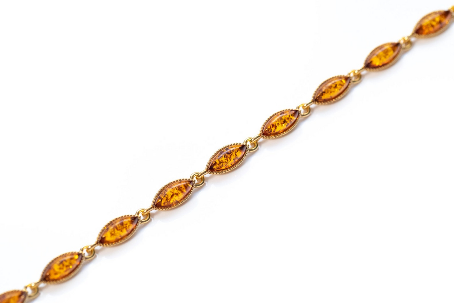 Dainty Amber and Gold Plated Silver Bracelet