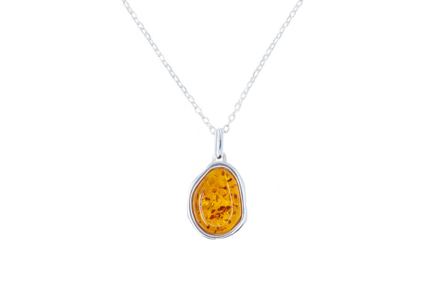 Amber ELEMENT Pendant Necklace - Baltic Amber & Sterling Silver | Elegant & Natural Design