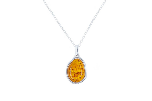 Amber ELEMENT Pendant Necklace - Baltic Amber & Sterling Silver | Elegant & Natural Design