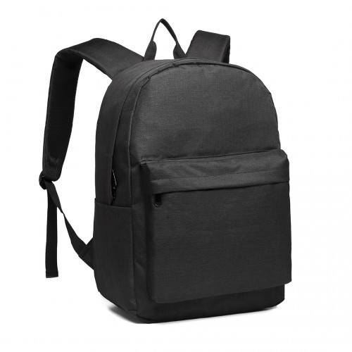 E1930 - Kono Durable Polyester Everyday Backpack With Sleek Design - Black - BEYRUN