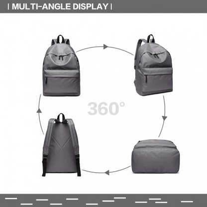 Miss Lulu Classic Large Capacity Unisex Everyday Backpack - Grey | 700D - BEYRUN