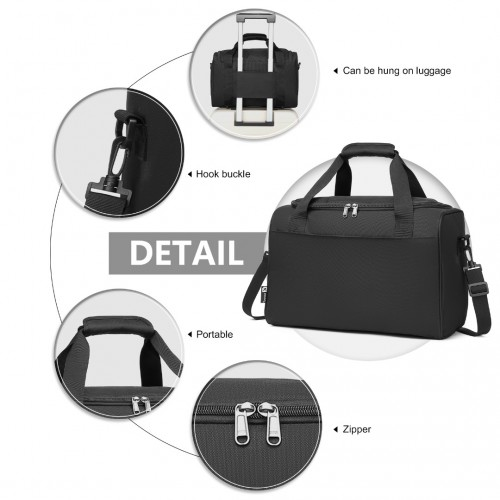 Kono Structured Travel Duffle Bag - Black | Stylish & Durable Travel Companion - BEYRUN