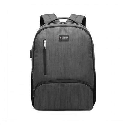 E1978 - Kono Multi Compartment Backpack with USB Connectivity - Grey - BEYRUN