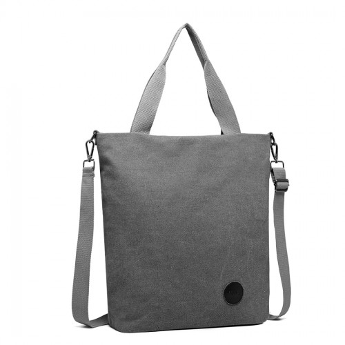 Kono Large Canvas Unisex Messenger Bag - Grey | Stylish & Spacious Everyday Bag - BEYRUN