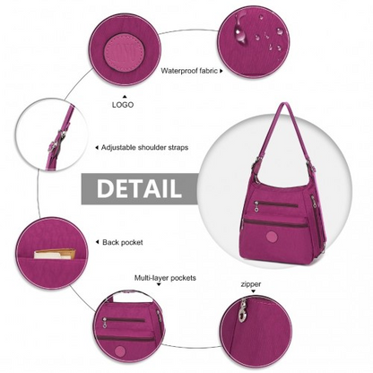 Kono Three Way Multipurpose Casual Shoulder Bag With Double Zippers - Purple | EH2063 - BEYRUN