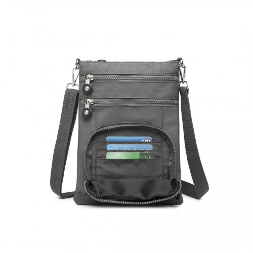 Kono Casual Multi Pocket RFID Blocking Crossbody Bag - Stylish and Secure Grey Bag - BEYRUN