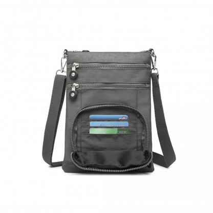 Kono Casual Multi Pocket RFID Blocking Crossbody Bag - Stylish and Secure Grey Bag - BEYRUN