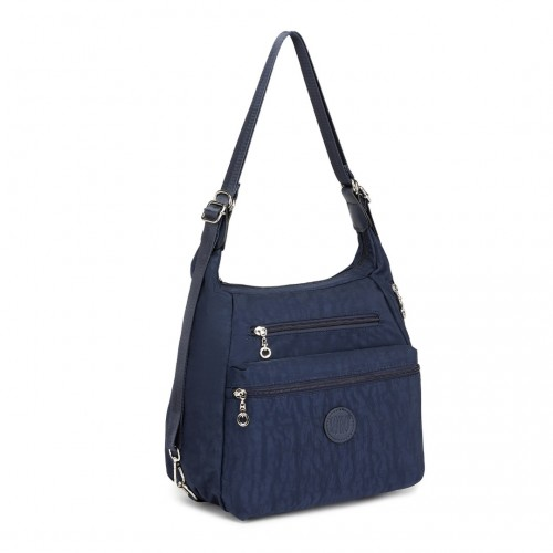 Kono Three Way Multipurpose Casual Shoulder Bag With Double Zippers - Navy | EH2063 - BEYRUN