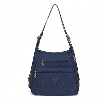 Kono Three Way Multipurpose Casual Shoulder Bag With Double Zippers - Navy | EH2063 - BEYRUN