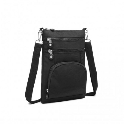 Kono Casual Multi Pocket RFID Blocking Crossbody Bag - Black | Secure & Stylish - BEYRUN