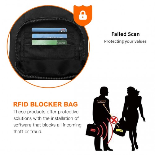 Kono Casual Multi Pocket RFID Blocking Crossbody Bag - Black | Secure & Stylish - BEYRUN