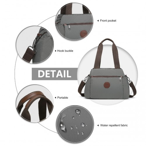 EH2239 - Kono Waterproof Multi-Functional Handbag Cross Body Bag in Grey | Stylish & Versatile - BEYRUN