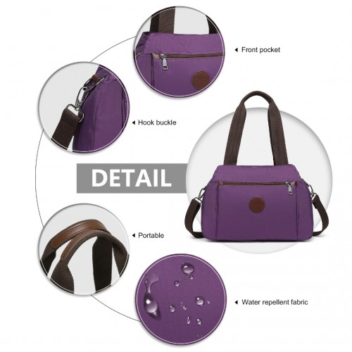 Kono Waterproof Multi-Functional Handbag Cross Body Bag - Purple - BEYRUN