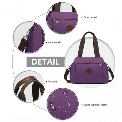 Kono Waterproof Multi-Functional Handbag Cross Body Bag - Purple - BEYRUN