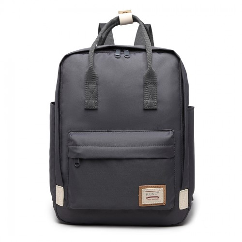 EB2017 - Kono Large Polyester Laptop Backpack - Grey - BEYRUN