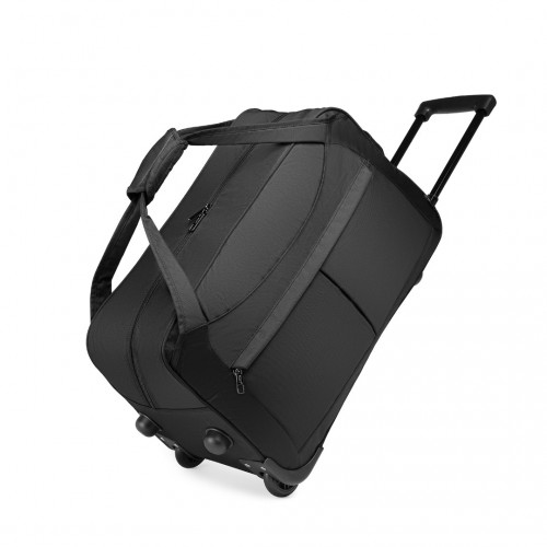 Kono Foldable Large Capacity Trolley Travel Bag - Black | Lightweight & Durable - EQ2235 - BEYRUN